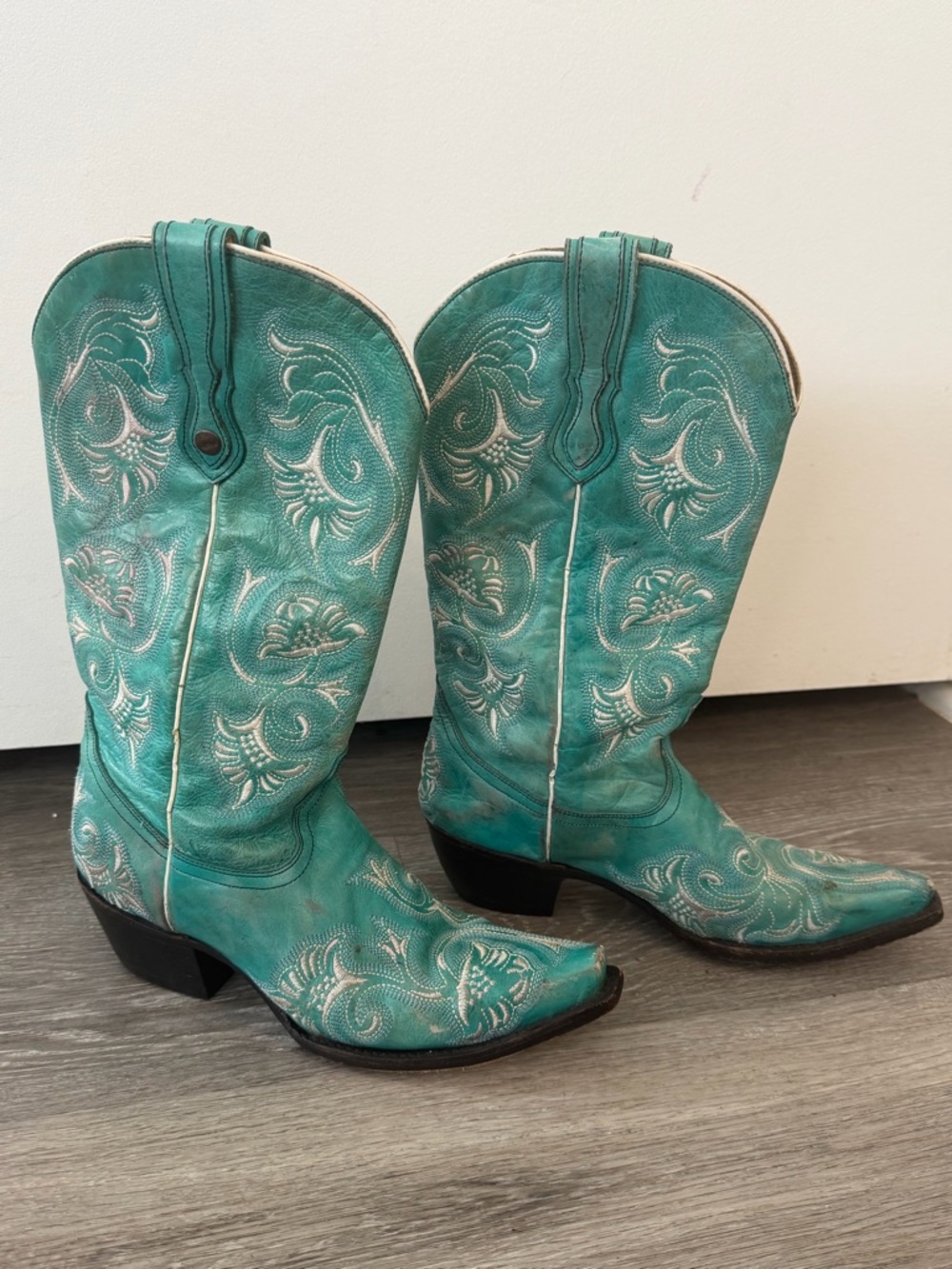 Corral Turquoise Leather Cowboy Boots